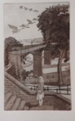 Spa Bridge Scarborough etching by Michael Atkin